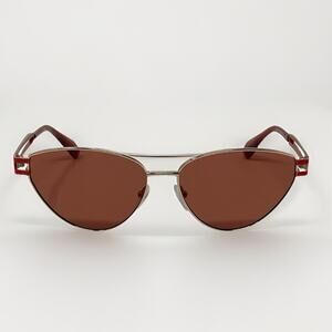 Max &Co Sunglasses Womens Pale Gold Triangular MO0089 32G 56/14/140 Brown Mirror